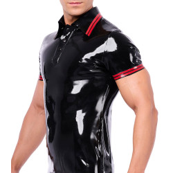 XRUB Latex Polo en latex Xrub Noir-Rouge